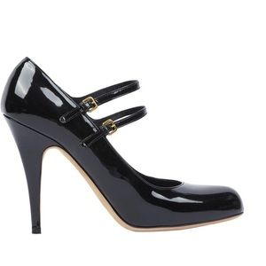 Miu Miu Black Patent Leather Double-Strap Mary Jane Heels